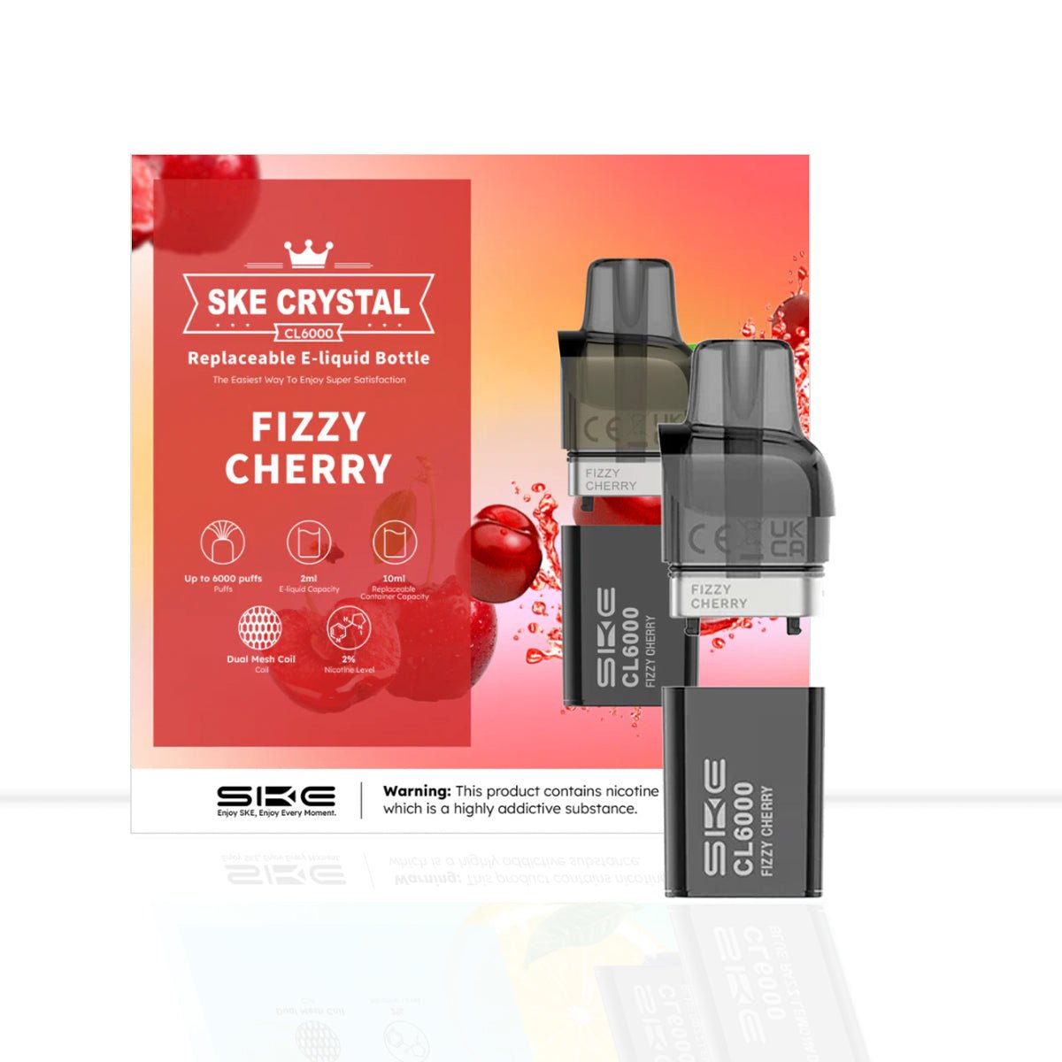 Fizzy Cherry SKE Crystal CL6000 Prefilled Pods - Fizzy Cherry SKE Crystal CL6000 Prefilled Pods