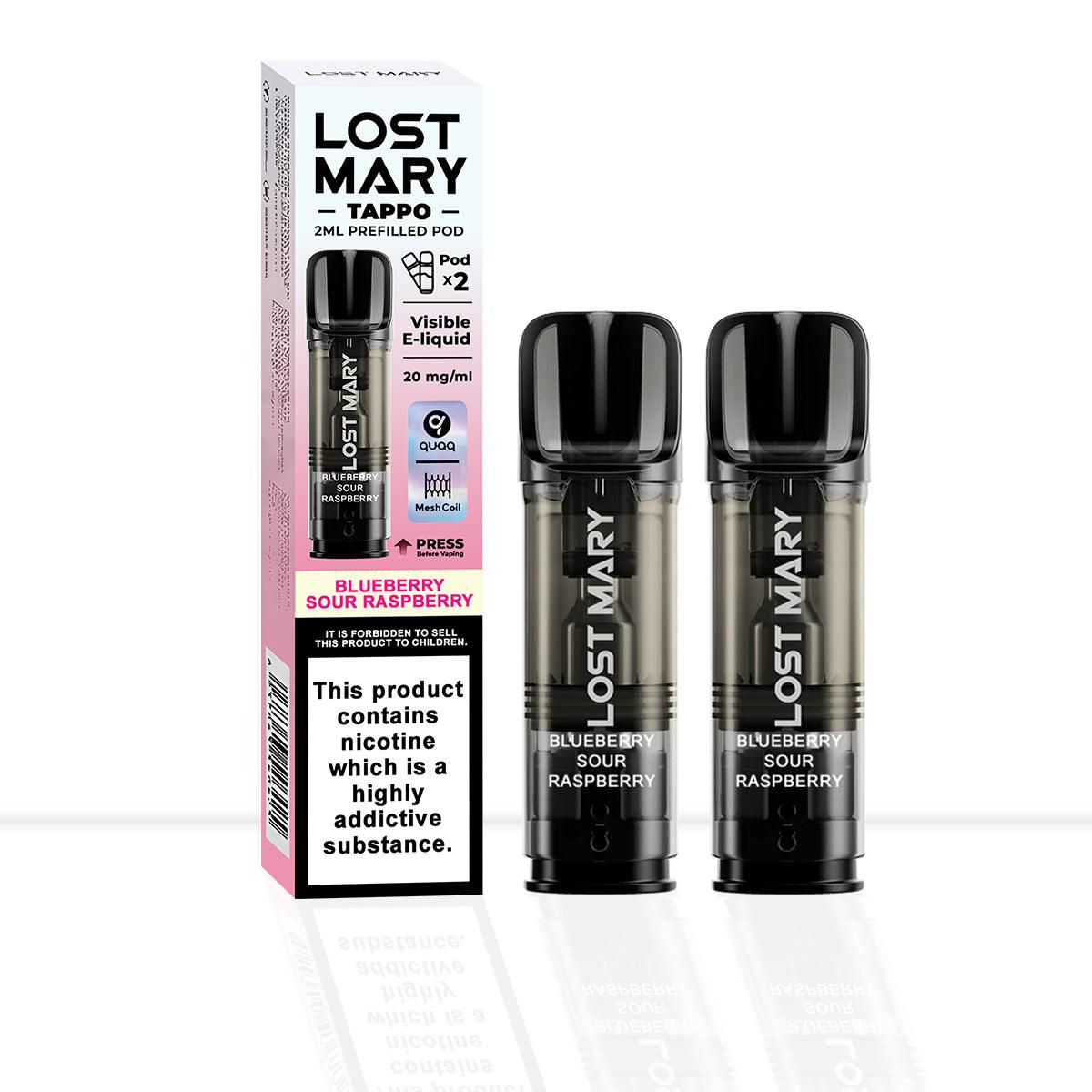 Lost Mary Tappo Blue Sour Raspberry Vape Pods - Lost Mary Tappo Blue Sour Raspberry Vape Pods - Pod & Refills