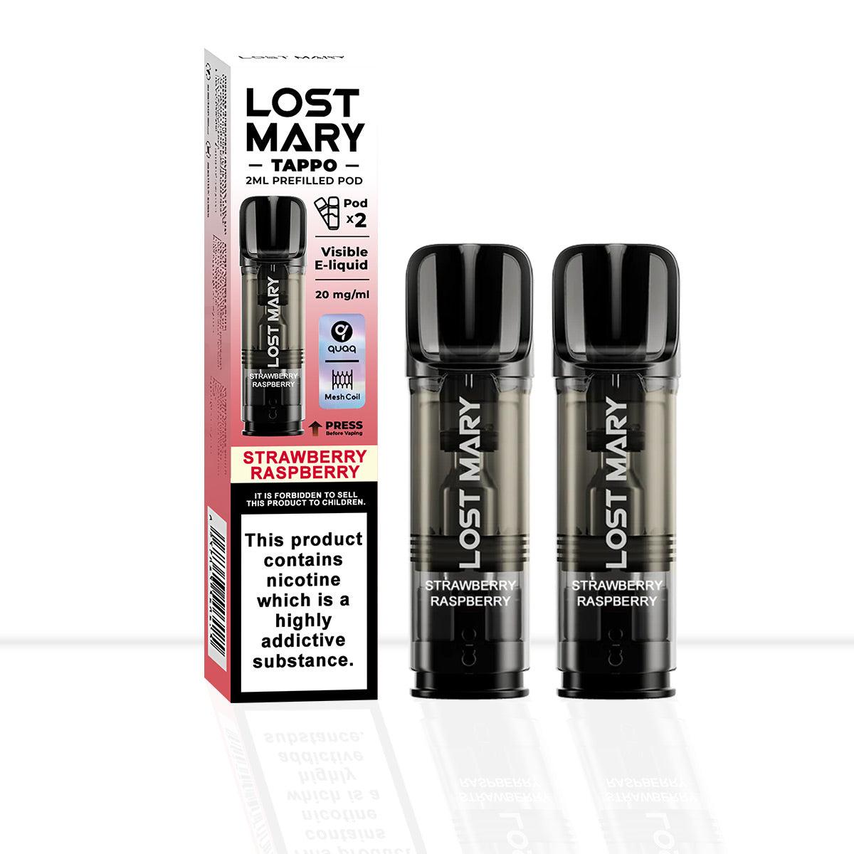 Lost Mary Tappo Strawberry Raspberry Vape Pods - Lost Mary Tappo Strawberry Raspberry Vape Pods - Pod & Refills